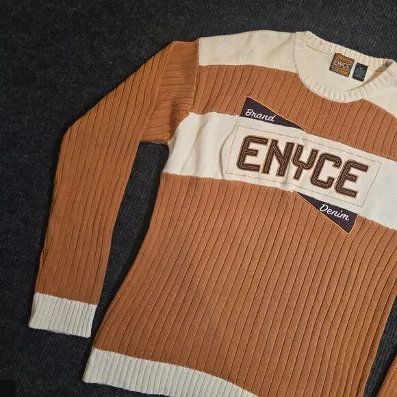 Vintage y2k Enyce brown and cream knit sweater - Picture 2 of 4